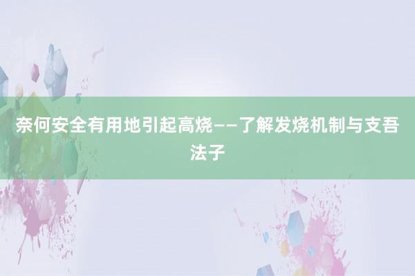 奈何安全有用地引起高烧——了解发烧机制与支吾法子